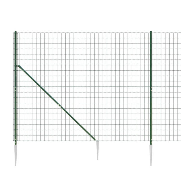 vidaXL Draadgaashek met grondankers 2x10 m groen