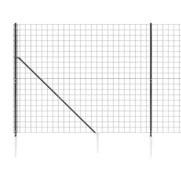 The Living Store Draadgaashek Antraciet - 1.6 x 10 m - Gegalvaniseerd staal met PVC-coating