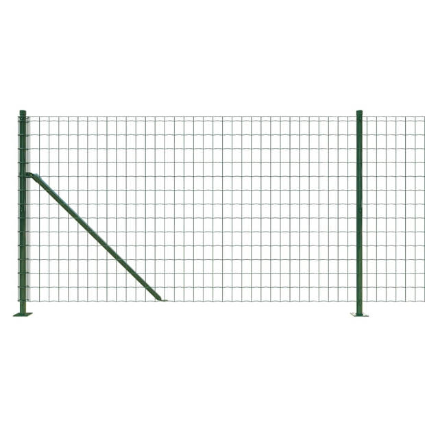 The Living Store Gaashekwerk met Flens - 1x10m - Groen - Gegalvaniseerd Staal met PVC-coating