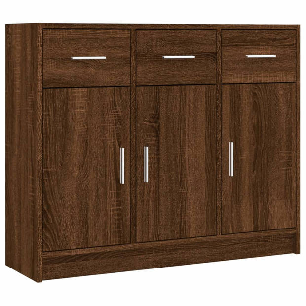 vidaXL Dressoir 91x28x75 cm bewerkt hout bruin eikenkleur