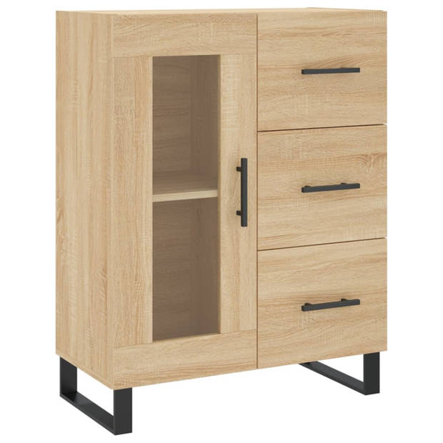 vidaXL Dressoir 69,5x34x90 cm bewerkt hout sonoma eikenkleurig