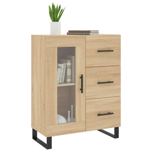 vidaXL Dressoir 69,5x34x90 cm bewerkt hout sonoma eikenkleurig