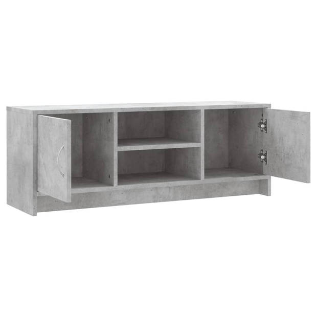 The Living Store TV-meubel - betongrijs - 102 x 30 x 37.5 cm - opbergruimte - praktische deuren