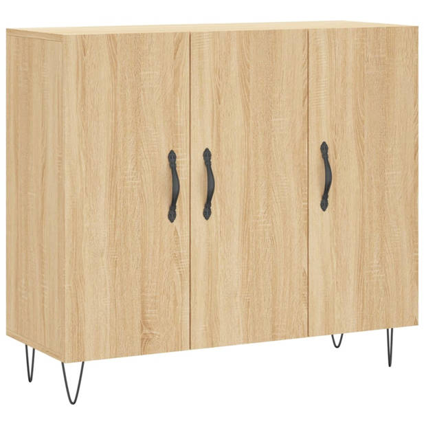 vidaXL Dressoir 90x34x80 cm bewerkt hout sonoma eikenkleurig