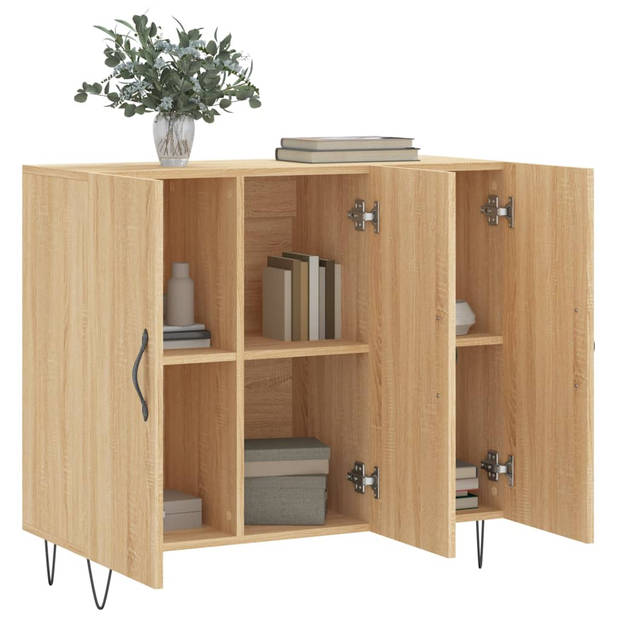 vidaXL Dressoir 90x34x80 cm bewerkt hout sonoma eikenkleurig