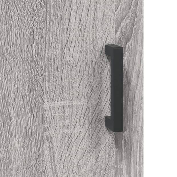 The Living Store Wandkast 60x31x70 cm bewerkt hout grijs sonoma eikenkleurig - Kast