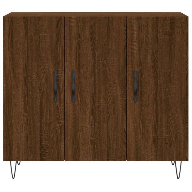 The Living Store Dressoir - Modern - Meubelen - Afmeting- 90 x 34 x 80 cm - Ken- Bruineiken