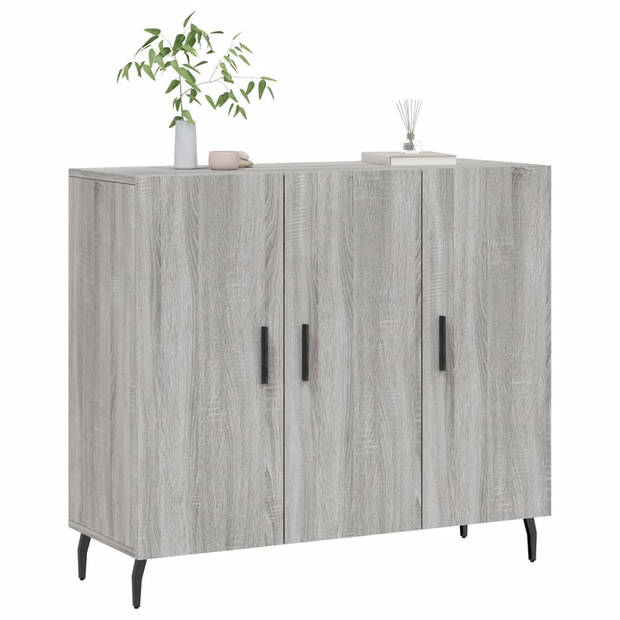 The Living Store Dressoir - 90 x 34 x 80 cm - Grijs sonoma eiken