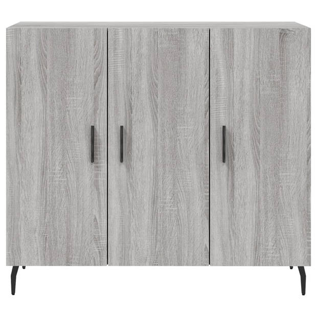 vidaXL Dressoir 90x34x80 cm bewerkt hout grijs sonoma eikenkleurig