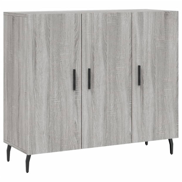 vidaXL Dressoir 90x34x80 cm bewerkt hout grijs sonoma eikenkleurig