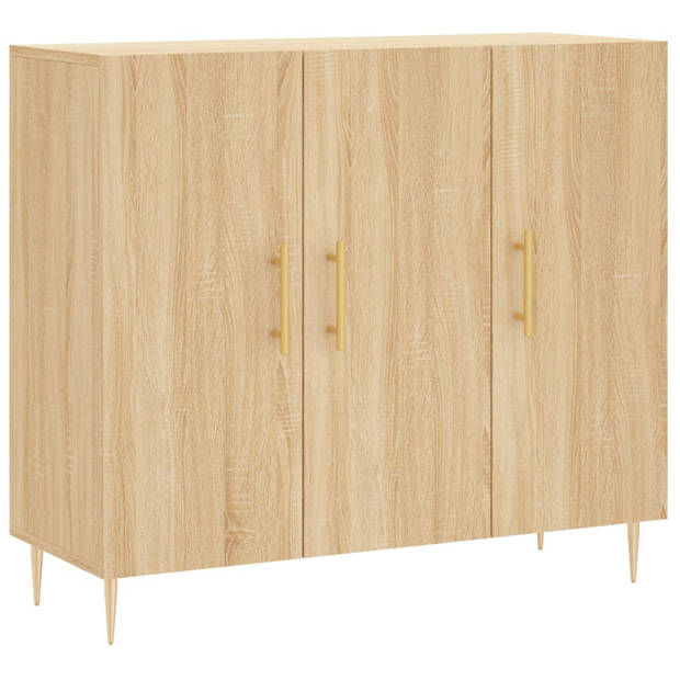 vidaXL Dressoir 90x34x80 cm bewerkt hout sonoma eikenkleurig