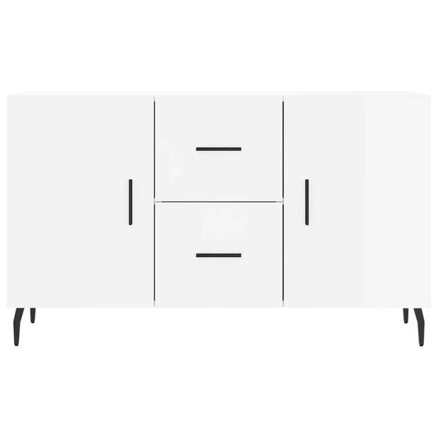 The Living Store Dressoir Modern - Hoogglans wit - 100 x 36 x 60 cm - Duurzaam hout/metaal