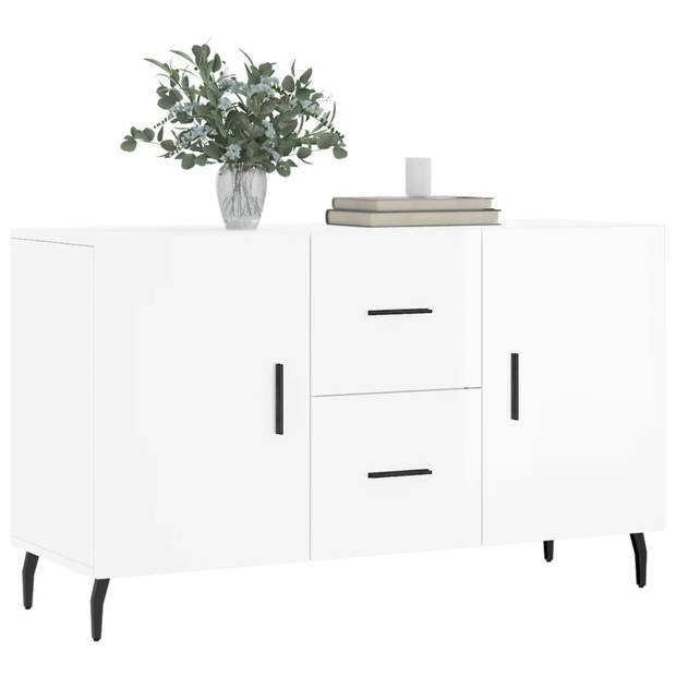 The Living Store Dressoir Modern - Hoogglans wit - 100 x 36 x 60 cm - Duurzaam hout/metaal