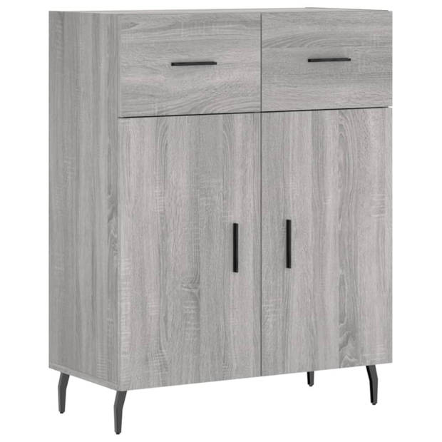 vidaXL Dressoir 69,5x34x90 cm bewerkt hout grijs sonoma eikenkleurig