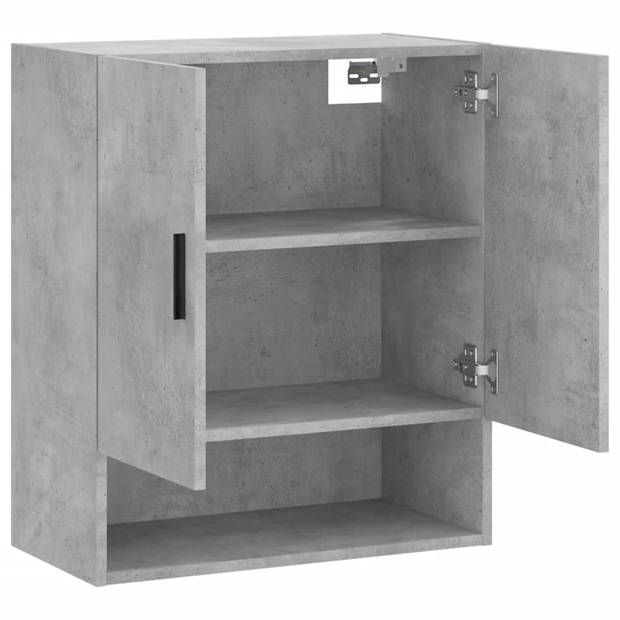 The Living Store Wandkast Betongrijs 60x31x70 cm - zwevende opbergkast - decoratieve en praktische toevoeging