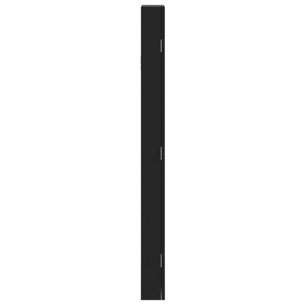 vidaXL Sieradenkast met spiegel wandgemonteerd 30x8,5x106 cm zwart