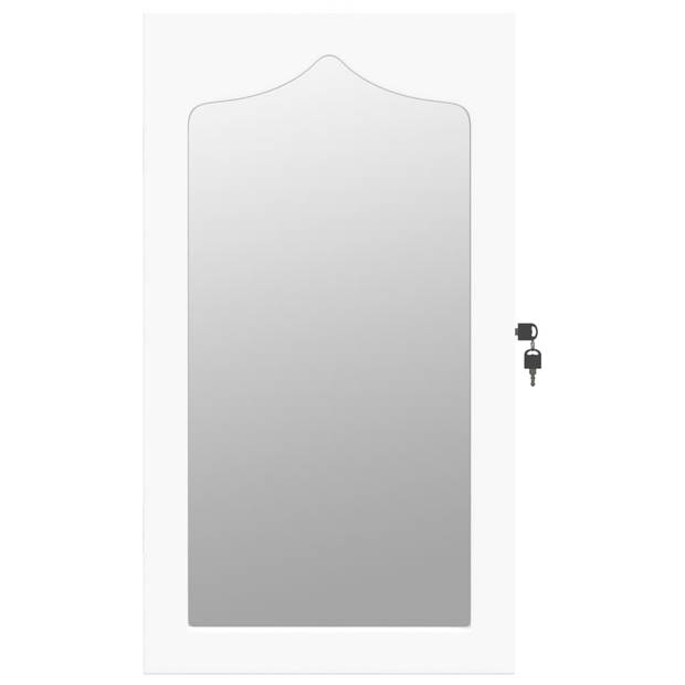 vidaXL Sieradenkast met spiegel wandgemonteerd 37,5x10x67 cm wit