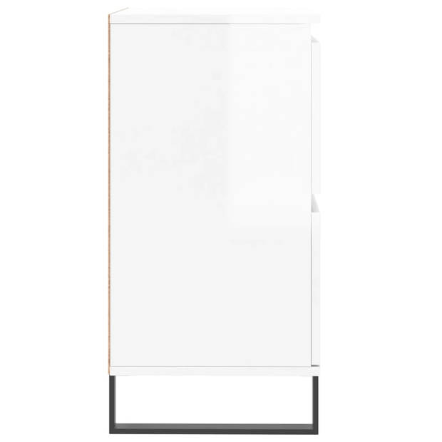 The Living Store Dressoir - Trendy - Opbergkast - Afmetingen- 60 x 35 x 70 cm - Kleur- Hoogglans wit