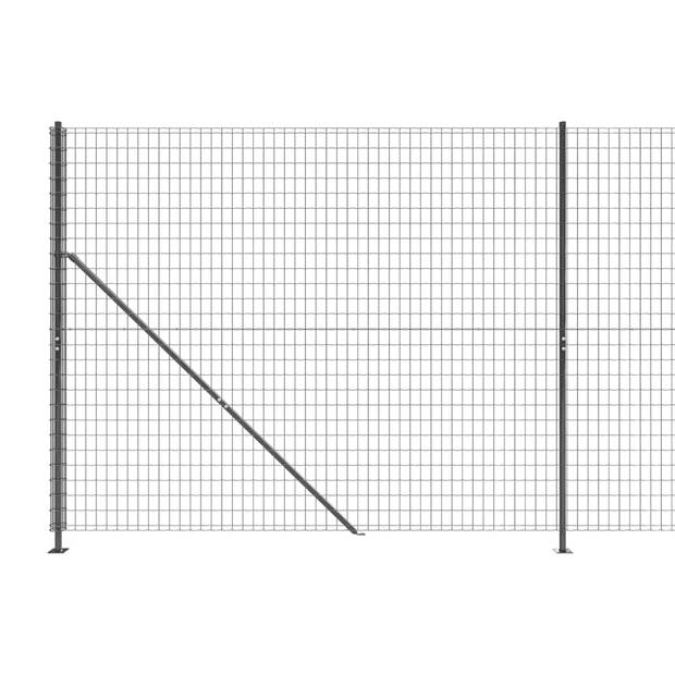 vidaXL Draadgaashek met flens 1,6x10 m antracietkleurig