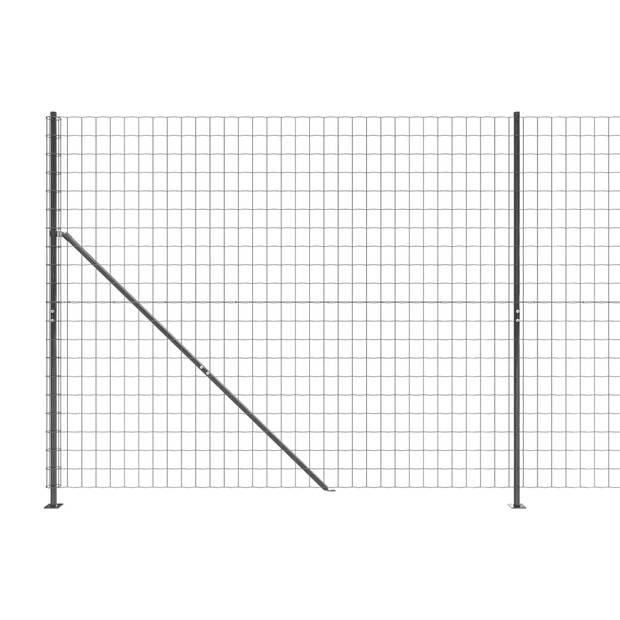 The Living Store Draadgaashekwerk - 2.2 x 25 m - Antraciet - Gegalvaniseerd staal met PVC-coating