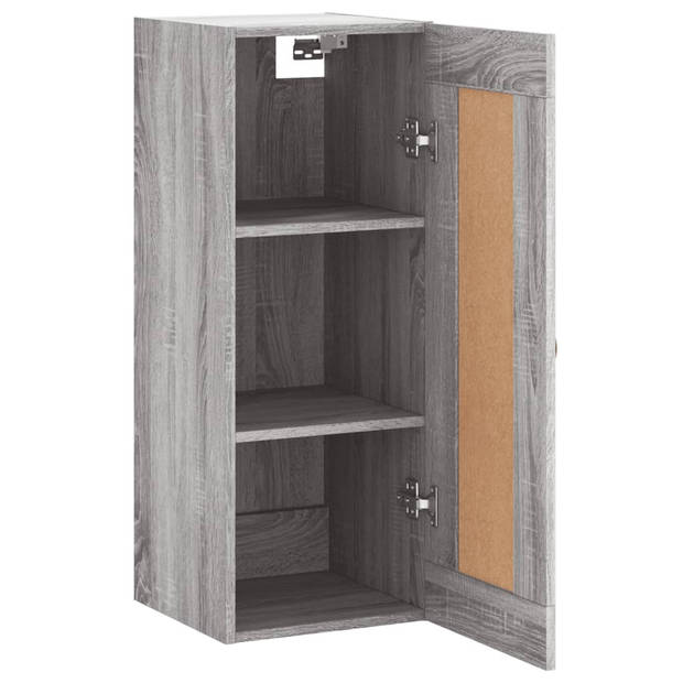 vidaXL Wandkast 34,5x34x90 cm bewerkt hout grijs sonoma eikenkleurig