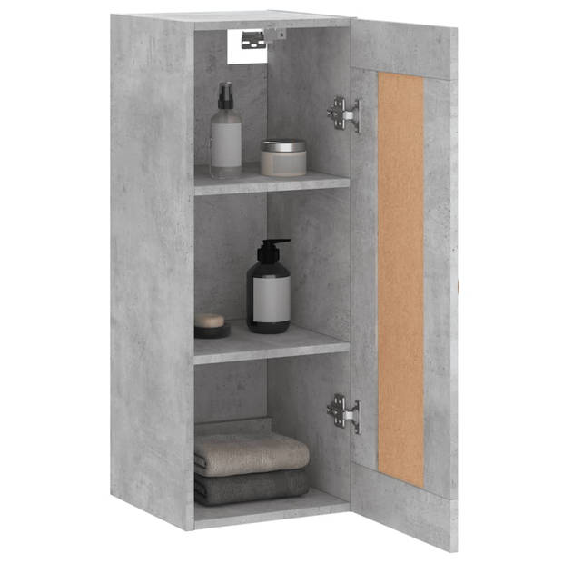 vidaXL Wandkast 34,5x34x90 cm bewerkt hout betongrijs