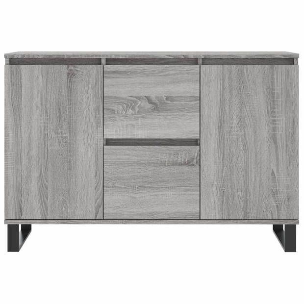 The Living Store Dressoir Meubel - 104x35x70 cm - Grijs Sonoma Eiken- Duurzaam bewerkt hout en ijzer