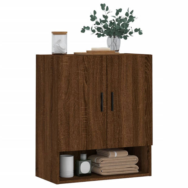 The Living Store Zwevende Wandkast - Bruineiken - 60 x 31 x 70 cm - Duurzaam hout