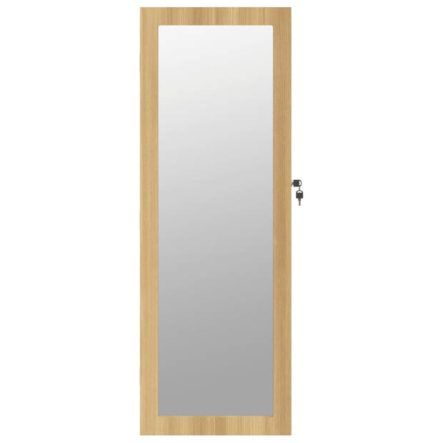 vidaXL Sieradenkast met spiegel wandgemonteerd 37,5x10x106 cm