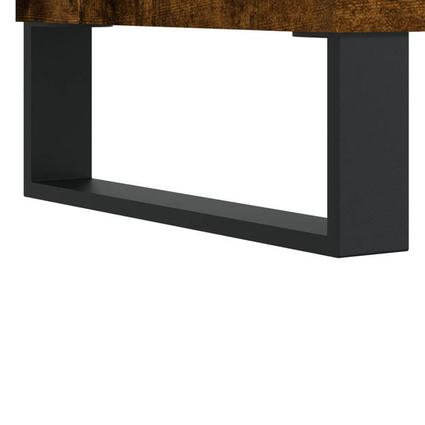 The Living Store Tv-meubel Gerookt Eiken - 100 x 34.5 x 44.5 cm - Opbergruimte - Stabiel - Montage vereist
