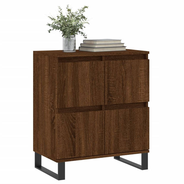 The Living Store Dressoir - Bruineiken - 60 x 35 x 70 cm - Duurzaam bewerkt hout en ijzer