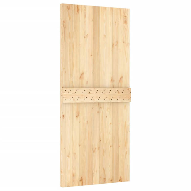 The Living Store Schuifdeur Massief Grenenhout - 90 x 3.6 x 210 cm - Stille en Ruimtebesparende Binnendeur