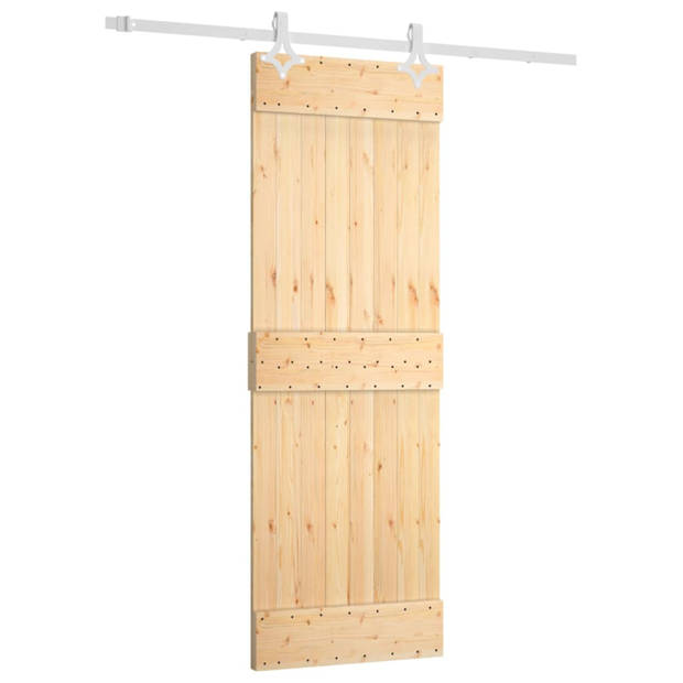 vidaXL Schuifdeur met beslag 70x210 cm massief grenenhout