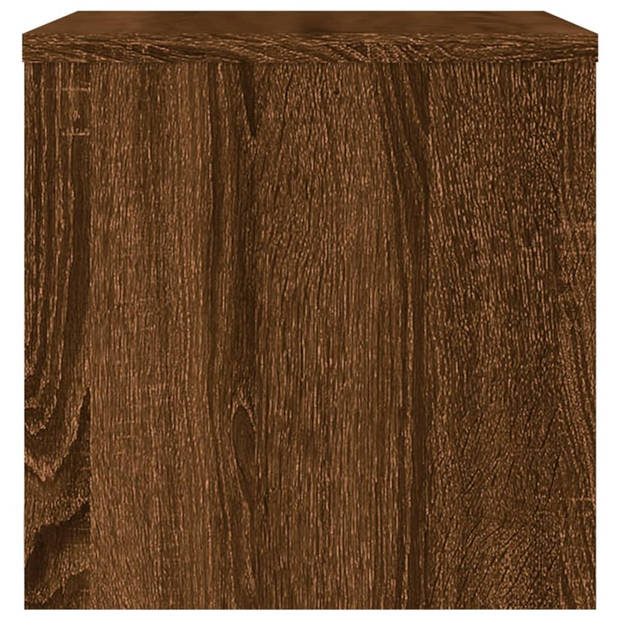 vidaXL Nachtkastjes 2 st 40x30x30 cm bewerkt hout bruin eikenkleur