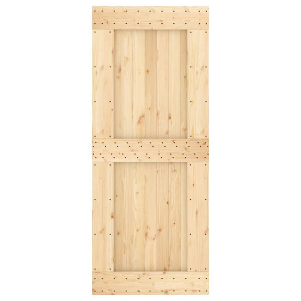 The Living Store Houten Schuifdeur - Grenenhout - 85 x 3.6 x 210 cm - Wit - Geschikt voor 60-91.5 cm deurbreedte