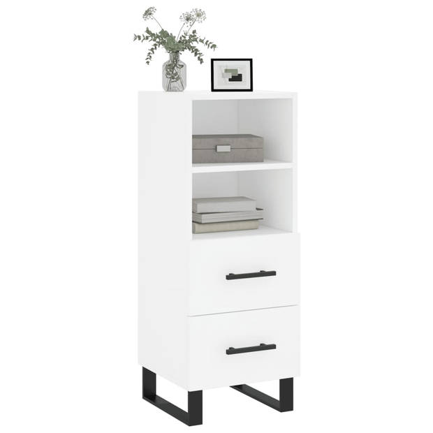 The Living Store Dressoir - Modern - Diversen - 34.5 x 34 x 90 cm - Wit