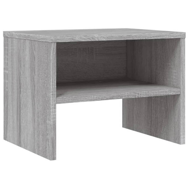 vidaXL Nachtkastje 40x30x30 cm bewerkt hout grijs sonoma eikenkleurig