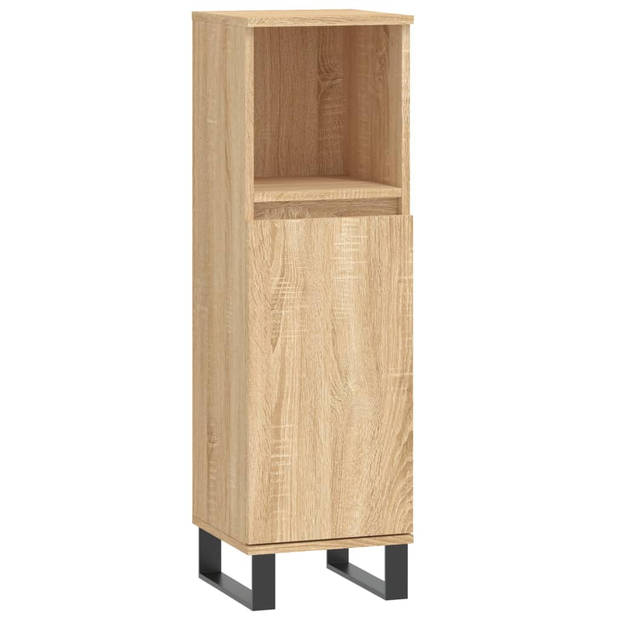 The Living Store Badkamermeubelset - Sonoma Eiken - 190 cm hoog - 100 cm laag - 80 x 33 x 60 cm - Duurzaam materiaal