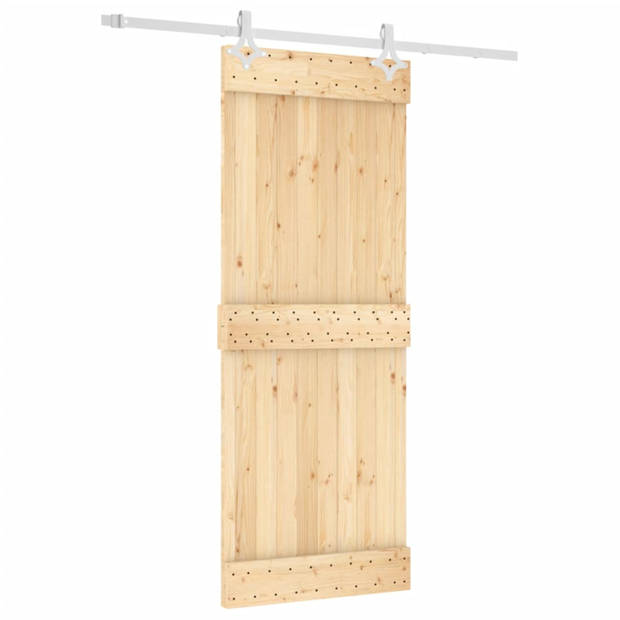 vidaXL Schuifdeur met beslag 80x210 cm massief grenenhout