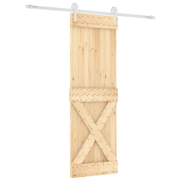 vidaXL Schuifdeur met beslag 70x210 cm massief grenenhout