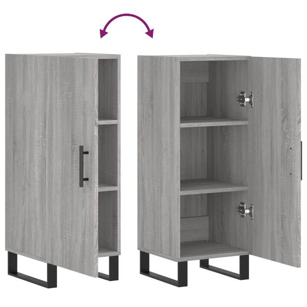 The Living Store Dressoir Bijzetkast - 34.5 x 34 x 90 cm - Grijs Sonoma Eiken