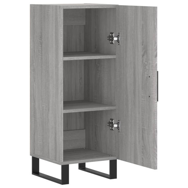 The Living Store Dressoir Bijzetkast - 34.5 x 34 x 90 cm - Grijs Sonoma Eiken