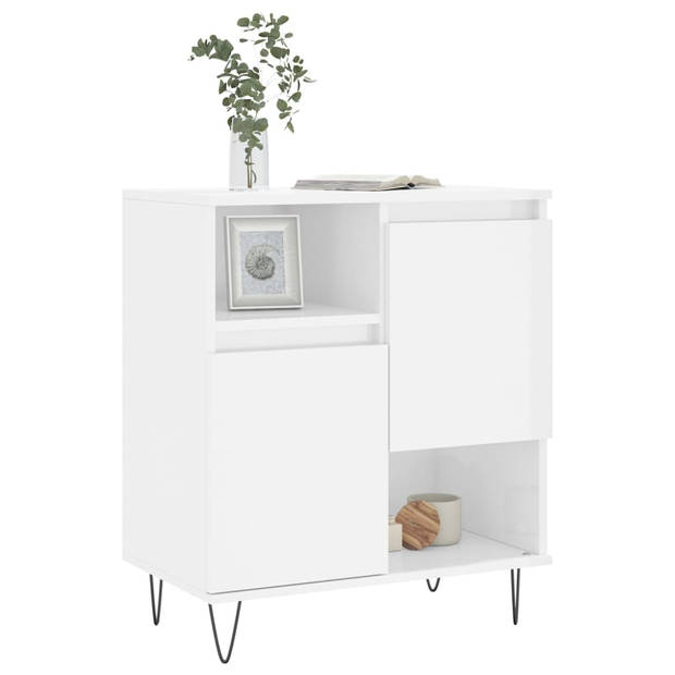 The Living Store Dressoir - Opbergkast - 60x35x70 cm - Hoogglans wit