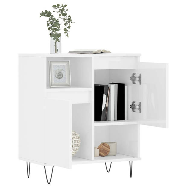 The Living Store Dressoir - Opbergkast - 60x35x70 cm - Hoogglans wit