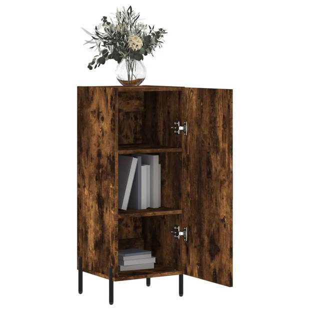 The Living Store Dressoir - Moderne - Bijzetkast - 34.5 x 34 x 90 cm - Ken- Gerookt eiken