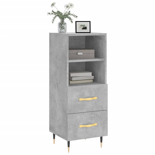 The Living Store Dressoir Betongrijs - Moderne - Kast - 34.5 x 34 x 90 cm - Ken- Duurzaam en opbergruimte