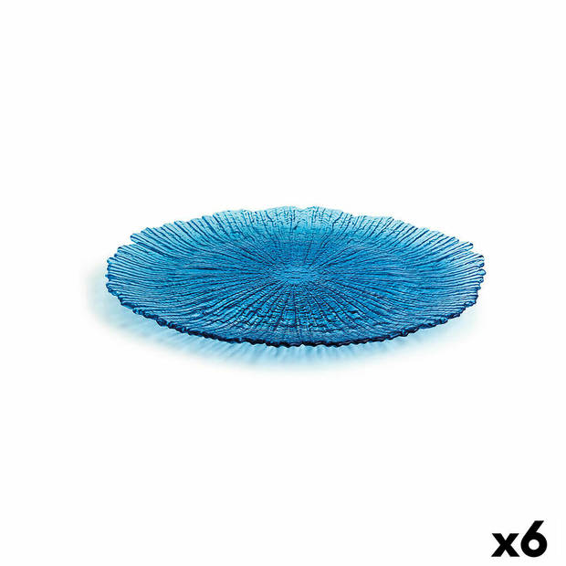 Eetbord Quid Mar De Viento Blauw Glas Ø 28 cm (6 Stuks) (Pack 6x)