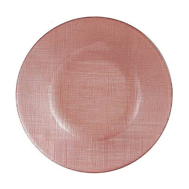 Eetbord Roze Glas 21 x 2 x 21 cm (6 Stuks)
