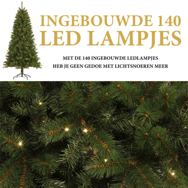 Giftsome Kunstkerstboom met Verlichting - Kerstboom 185 CM - Kunstboom met LED