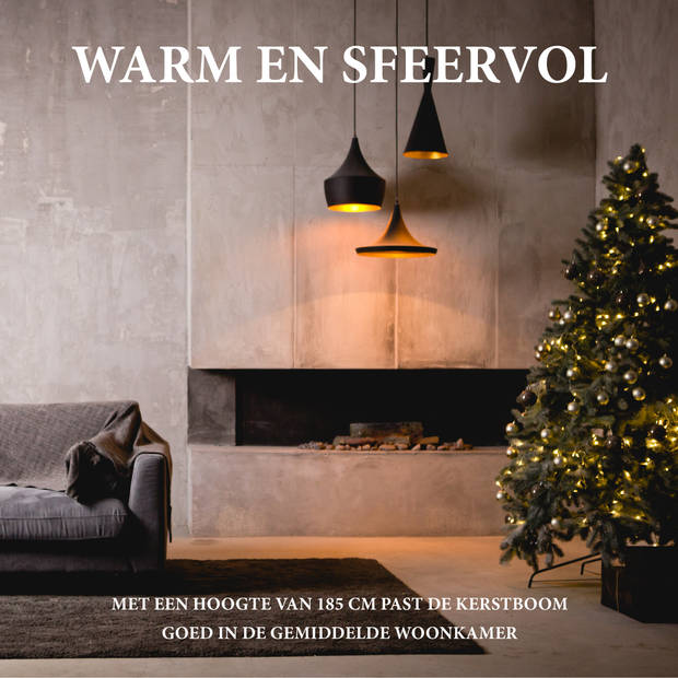 Giftsome Kunstkerstboom met Verlichting - Kerstboom 185 CM - Kunstboom met LED